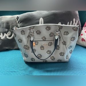 Blue flower coach crossbody purse